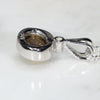 Natural Australian Boulder Opal and Diamond Silver Pendant with Silver Chain