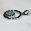 Natural Australian Boulder Opal Silver Pendant with Silver Chain