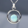 Natural opal Caribbean silver pendant 