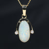 Natural opal mysterious colour 18k gold pendant