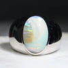 Natural Boulder Opal Mens Silver Ring -Size 12.75