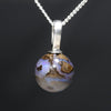 Natural opal matrix silver pendant