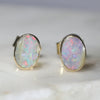 Natural Australian Boulder Opal 18k Gold Earrings