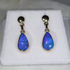 Natural Australian  Boulder Opal 18k Gold Earrings