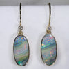 Natural Australian Boulder Opal and Diamond 18k Gold Earrings
