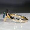 Natural Australian Black Opal and Diamond Gold Ring -Size 7