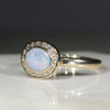 Natural Australian Boulder Opal and Diamond Gold Ring - Size 7