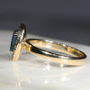Natural Australian Black Opal and Diamond Gold Ring -Size 6.5