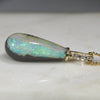 Natural  Australian Boulder  Opal  and Diamond Gold Pendant