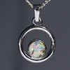 Natural Australian Boulder Opal Silver Pendant with Silver Chain