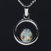 Natural opal glowing sunrise silver opal pendant