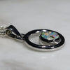 Natural Australian Boulder Opal Silver Pendant with Silver Chain