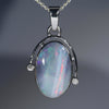 Natural opal lightning silver pendant