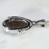 Natural Australian Boulder Opal and Diamond Silver Pendant with Silver Chain