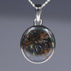 Natural opal grounding silver pendant