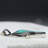 Natural Australian Boulder Opal and Diamond Silver Pendant with Silver Chain