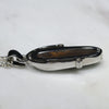 Natural Australian Boulder Opal and Diamond Silver Pendant with Silver Chain