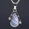 Natural opal storm cloud silver pendant