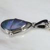 Natural Australian Boulder Opal and Diamond Silver Pendant with Silver Chain