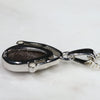 Natural Australian Boulder Opal and Diamond Silver Pendant with Silver Chain