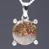 Natural Australian Boulder Opal and Diamond Silver Pendant with Silver Chain