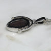 Natural Australian Boulder Opal and Diamond Silver Pendant with Silver Chain