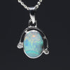 Natural opal sunset silver pendant