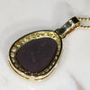 Beautiful  Natural  Australian Boulder  Opal  and Diamond 18k Gold Pendant