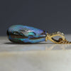 Natural Australian Boulder Opal and Diamond Gold Pendant