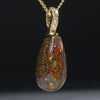 Natural opal fossil 10k gold pendant