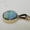 Natural Australian  Boulder Opal Gold Pendant