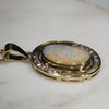 Natural Australian White Boulder  Opal  and Diamond Gold Pendant Code -GP095
