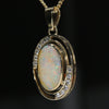 Natural Australian White Boulder  Opal  and Diamond Gold Pendant Code -GP095