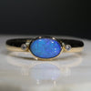Natural Australian Solid Opal and Diamond 18k Gold Ring Size 7.25