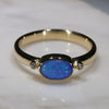 Natural Australian Solid Opal and Diamond 18k Gold Ring Size 7.25