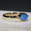 Natural Australian Solid Opal and Diamond 18k Gold Ring Size 7.25