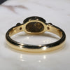 Natural Australian Solid Opal and Diamond 18k Gold Ring Size 7.25