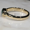 Natural Australian Black Opal and Diamond 18K Gold Ring -Size 7
