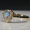 Australian Solid Boulder Opal and Diamond Gold Ring -Size 6.25