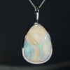Natural Australian Boulder Opal Silver Pendant with Silver Chain