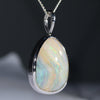 Natural Australian Boulder Opal Silver Pendant with Silver Chain
