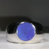 Natural Boulder Opal Mens Silver Ring -Size 8.75