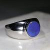 Natural Boulder Opal Mens Silver Ring -Size 8.75