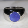 Natural Boulder Opal Mens Silver Ring -Size 8.75