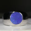 Natural Boulder Opal Mens Silver Ring -Size 8.75