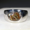 Natural Boulder Opal Matrix Mens Silver Ring -Size 8.5