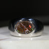 Natural Boulder Opal Matrix Mens Silver Ring -Size 8.5