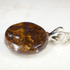 Australian Boulder Opal Silver Loop Pendant with Silver Chain
