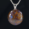Natural opal grounding chakra silver pendant