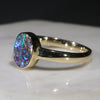 Natural  Australian Boulder Opal Gold Ring - Size 7